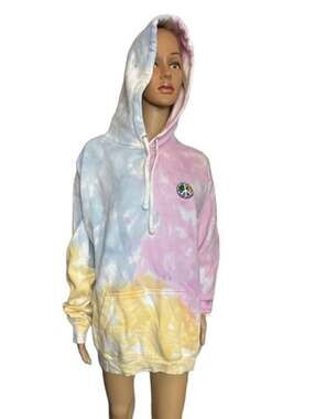 Cross Colours Pink Tie Dye LBL Love Black Lives Hoodie Men's Sz M